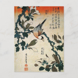 Cartão Postal Papagaio e Flores