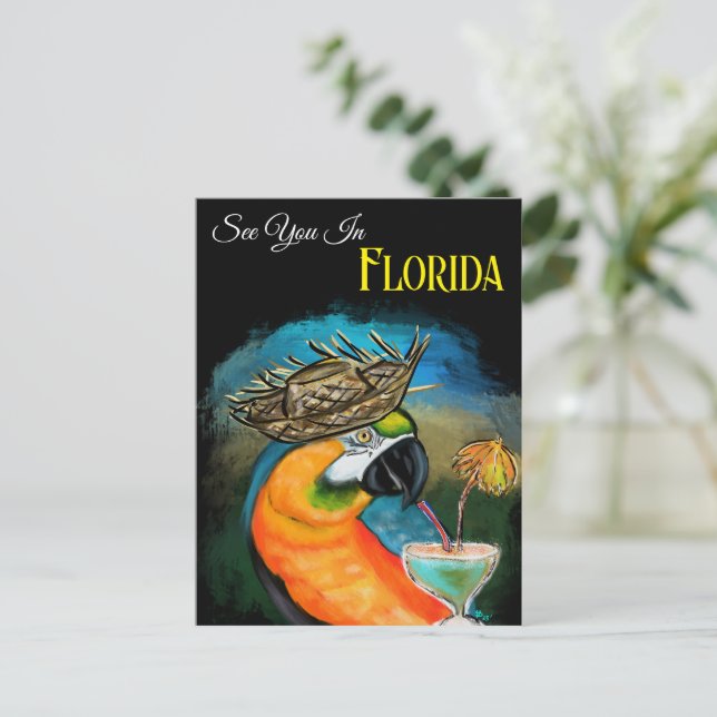 Cartão Postal Papagaios de Festa (Em pé/Frente)