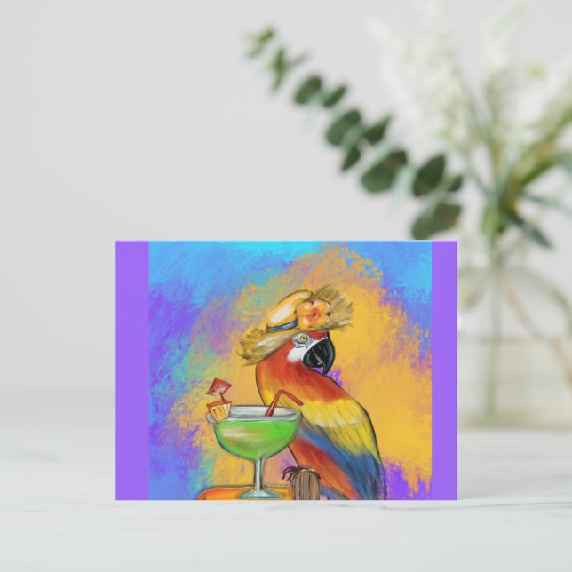 Cartão Postal Papagaios de Festa (Em pé/Frente)