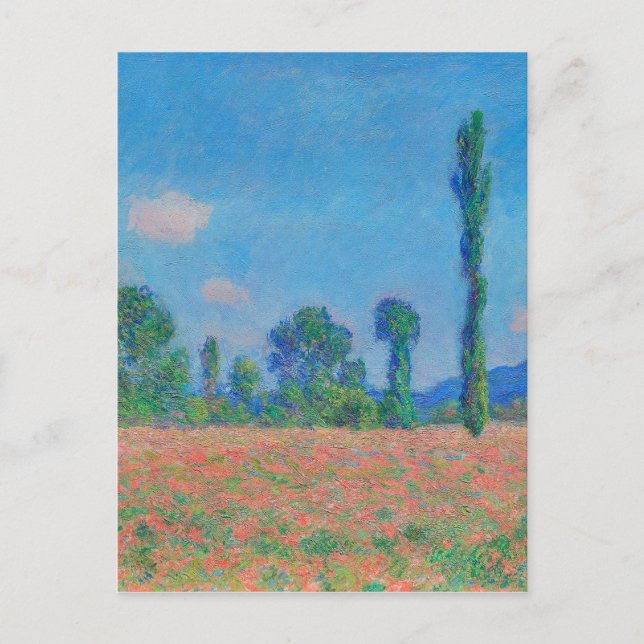 Cartão Postal Papagaios Vermelhos Céu Azul por Monet - Campo de  (Frente)