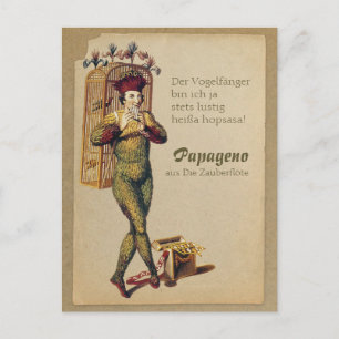 Cartão Postal Papageno Zauberflöte Flauta Mágica CC0839 Mozart