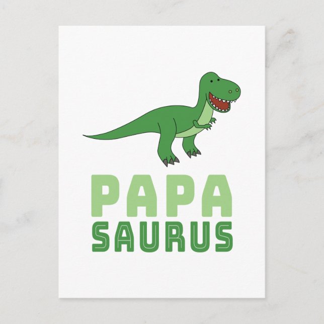 Cartão Postal Papai dinossauro Tyrannosaurus Rex Dia dos Pais (Frente)