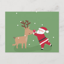 Papai Noel Abraçando o Rudolph