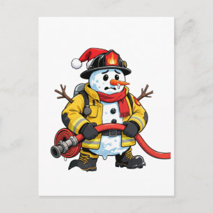 Cartão Postal Papai Noel Bombeiro Natal 2026 Festa Engraçada