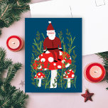 Cartão Postal Papai Noel Bonito no Xmas Mágico do Cogumelo<br><div class="desc">Cartão personalizável,  Adicione seu próprio texto à parte traseira ou frontal do cartão. Procure mais designs no meu compro ou avise-me se quiser algo personalizado.</div>