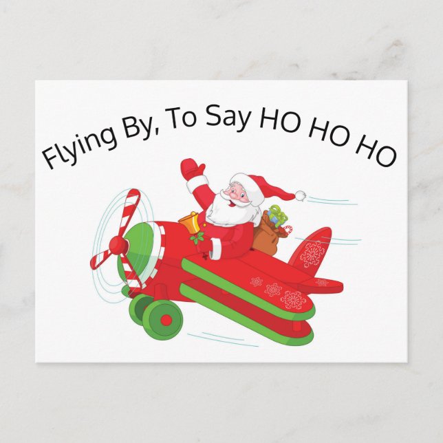 Cartão Postal Papai Noel de Avião (Frente)