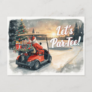 Cartão Postal Papai Noel de Golfe em Carrinho Vermelho – Diverti