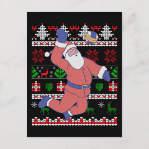 Cartão Postal Papai Noel de Volei Natal Feio de Natal