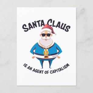 Cartão Postal 🎅 Papai Noel é um agente do capitalismo