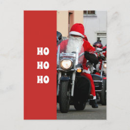 Cartão Postal Papai Noel em Motocicleta Ho Ho