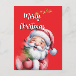 Cartão Postal Papai Noel Engraçado e Fofo & Tipografia