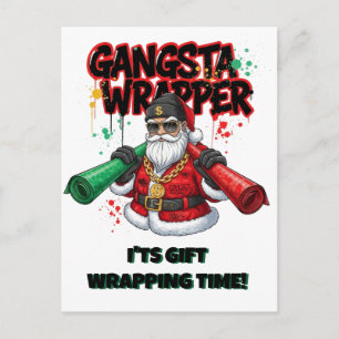 Cartão Postal Papai Noel Envolto Gangsta Natal