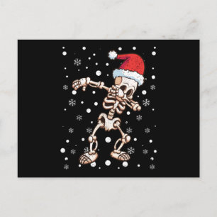 Cartão Postal Papai Noel esqueleto fazendo dab Natal