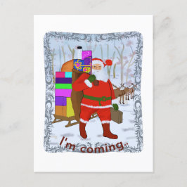 Cartão Postal Papai Noel Está Chegando