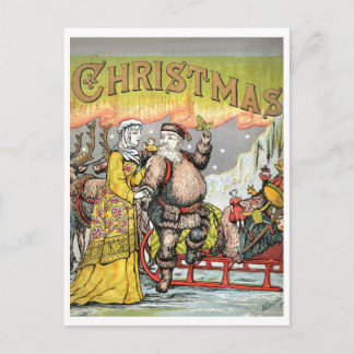 Cartão Postal Papai Noel está pronto para a temporada de Natal,