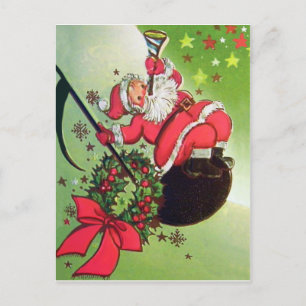 Cartão Postal Papai Noel está trazendo alegria do Natal