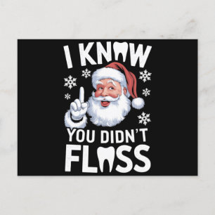 Cartão Postal Papai Noel Eu Sei Que Você Não Usou Fio Dental Den