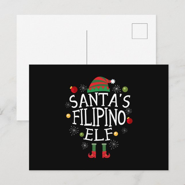 Cartão Postal Papai noel Filipino Elf - Filipinas Natal (Frente/Verso)