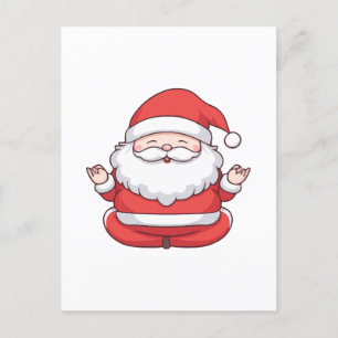 Cartão Postal Papai Noel Kawaii Engraçado Ioga Meditação