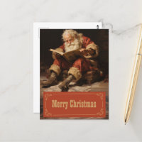 Papai Noel lendo o livro Pintura