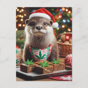 Cartão Postal Papai Noel Lontra Com os Brownies Especiais
