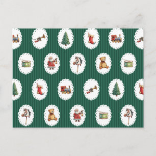 Cartão Postal Papai Noel Natal vintage listras retrô