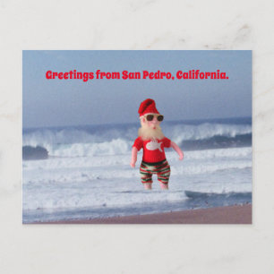 Cartão postal - Papai Noel no surf