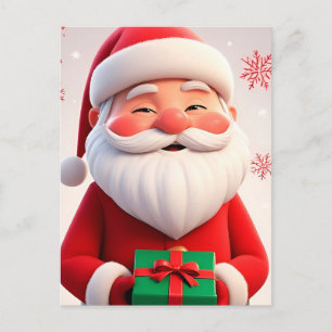 Cartão Postal ❄️ Papai Noel Presente de Natal Magia 🎄 Festa de