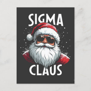 Cartão Postal Papai Noel Sigma Engraçado Gen Alpha Escola de Ens
