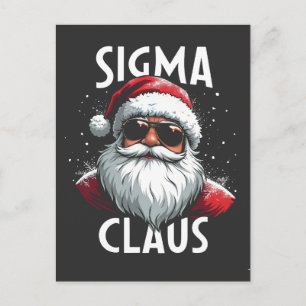 Cartão Postal Papai Noel Sigma Engraçado Gen Alpha Escola de Ens