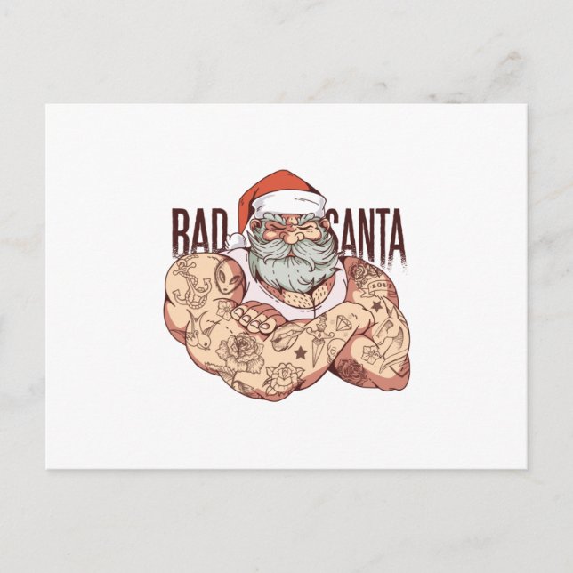 Cartão Postal Papai Noel Tatuagem Ruim (Frente)