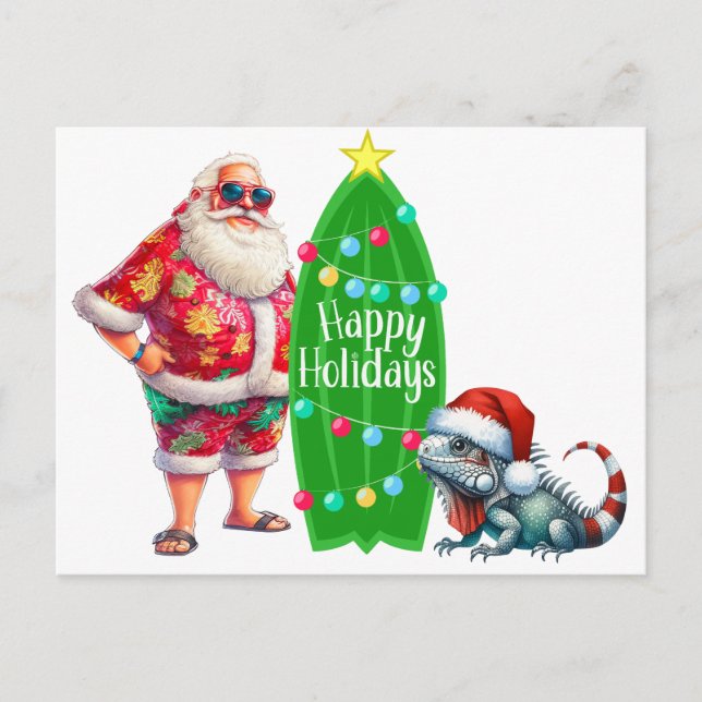 Cartão Postal Papai Noel Tropical (Frente)
