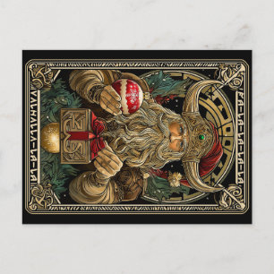 Cartão Postal Papai Noel Viking engraçado Natal Valhalla Yule