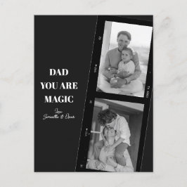 Cartão Postal 'Papai Você é Mágico' Personalizado Foto de Dois P
