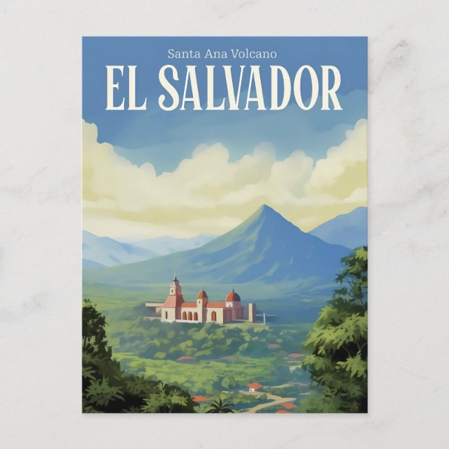 Cartão Postal Papais noeis Ana Volcano El Salvador Viagem (Frente)