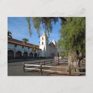 Cartão Postal Papais noeis Barbara Mission, Califórnia