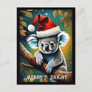 Cartão Postal Papais noeis Bonitos Koala No Natal Do Ramal De Ár