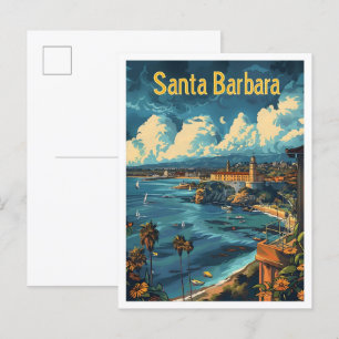 Cartão Postal Papais noeis clássicos Barbara USA Retro Viagens v