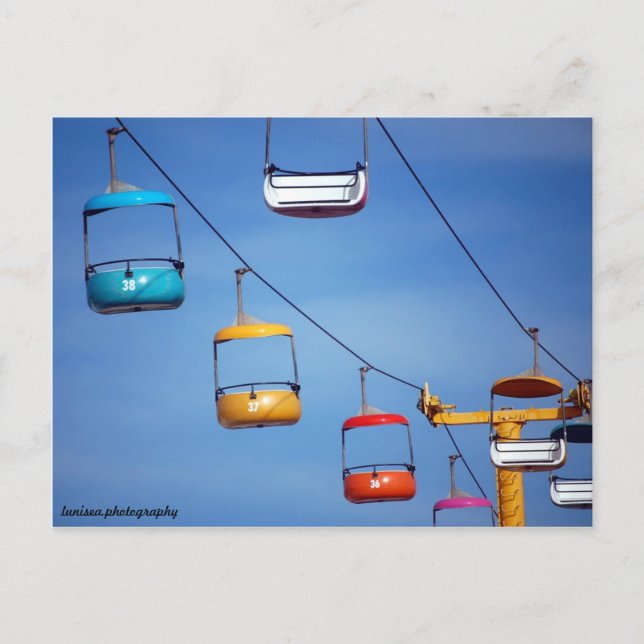 Cartão Postal Papais noeis Cruz Beach Boardwalk Tram (Frente)