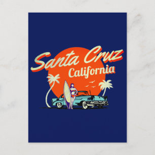 Cartão Postal Papais noeis Cruz California Vintage Art
