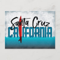 Papais noeis Cruz Postcard California Surfboard