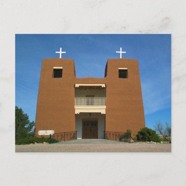 Cartão Postal Papais noeis da Igreja Fe, Novo México (Frente)