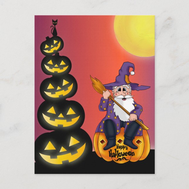 Cartão Postal Papais noeis de abóbora do Halloween (Frente)
