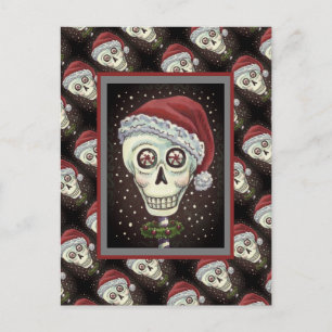 Cartão Postal PAPAIS NOEIS DE CABEÇA DO morto, CHRISTMAS SKELETO