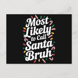 Cartão Postal Papais noeis de Natal da Família Bruh Xmas
