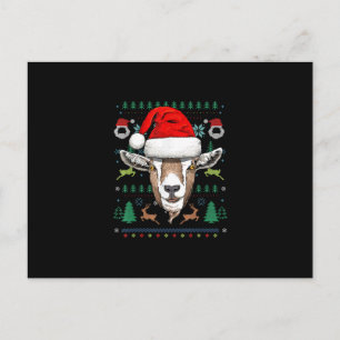 Cartão Postal Papais noeis de Natal Feias de Cabra Presente de N