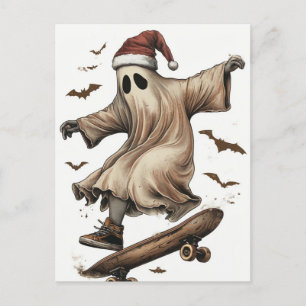 Cartão Postal Papais noeis de skate no Natal