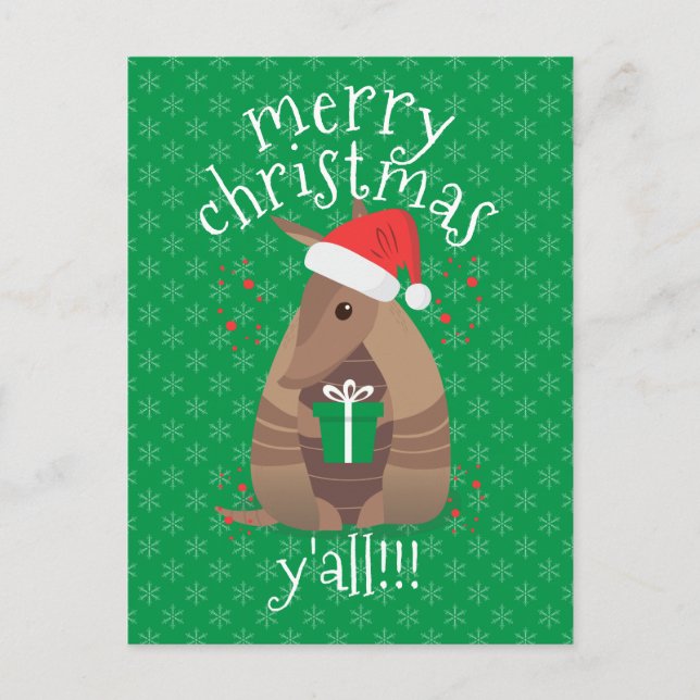 Cartão Postal Papais noeis doando Armadillo Texas (Frente)