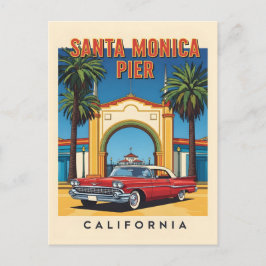 Cartão Postal Papais noeis dos sonhos da Califórnia Monica Pier