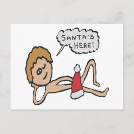 Cartão Postal Papais noeis Engraçados Aqui Humor Xmas